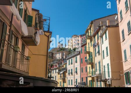 scène de rue à vernazza cinque terre italie Banque D'Images