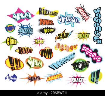 Ensemble d'expressions de mot Comic Illustration de Vecteur