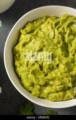 Bio avocats Guacamole trempée à la tomate maison Banque D'Images