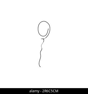 amusez-vous avec l'icône en forme de ballon fin. concept de festival, carte de voeux de mariage, articles d'été, célébrer, surprise. style plat tendance logotype moderne Banque D'Images