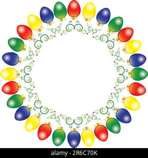 Différentes lumières de Noël colorées pour toutes les occasions de fête. Les couleurs peuvent être facilement modifiées dans un programme d'art vectoriel Illustration de Vecteur