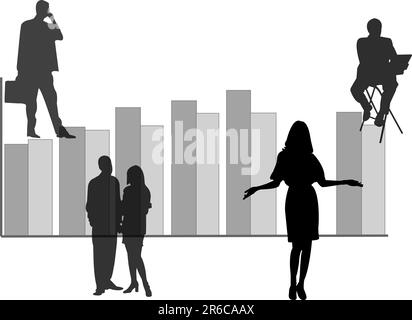 les silhouettes pour hommes d'affaires peuvent être utilisées séparément Illustration de Vecteur