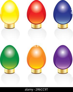 Différentes lumières de Noël colorées pour toutes les occasions de fête. Les couleurs peuvent être facilement modifiées dans un programme d'art vectoriel Illustration de Vecteur