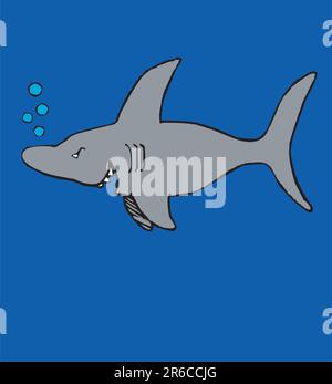 Illustration d'un requin toonimal - Vector Illustration de Vecteur