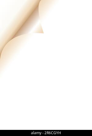 Courber la page de grunge le coin de la feuille de papier usagée est plié avec des ombres réalistes Illustration de Vecteur