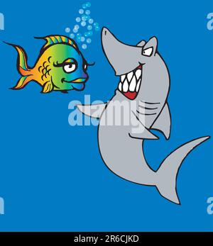 Illustration d'un requin toonimal - Vector Illustration de Vecteur