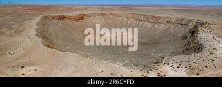 Photographie aérienne de Meteor Crater, près de Winslow, Arizona, États-Unis. Banque D'Images