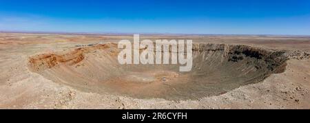 Photographie aérienne de Meteor Crater, près de Winslow, Arizona, États-Unis. Banque D'Images