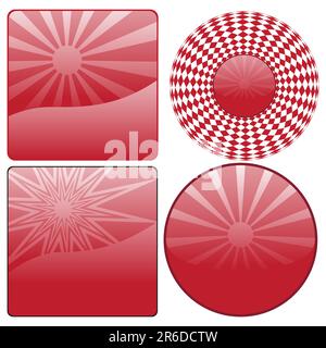 Différentes icônes du soleil dans différentes formes et formes. Illustration de Vecteur