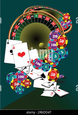 Illustration vectorielle des éléments du Casino Illustration de Vecteur