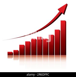3d graphique montrant l'augmentation des bénéfices ou des gains / illustration vectorielle Illustration de Vecteur