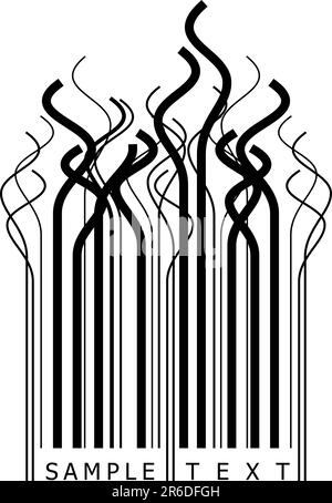 Code à barres de texte curly et exemple - illustration vectorielle Illustration de Vecteur