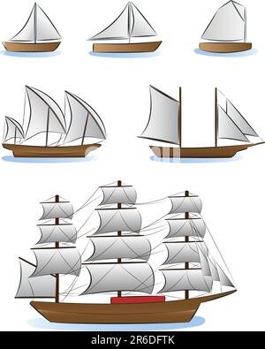illustration des voiliers et des navires Illustration de Vecteur
