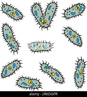 Certains microbes vectoriels - infodoriens sur fond blanc Illustration de Vecteur