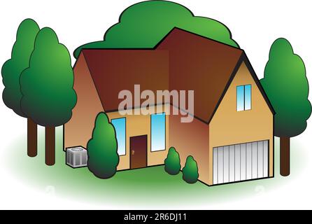 Climatisation à domicile isolée sur un fond blanc. Illustration de Vecteur