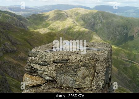 sommet du vieil homme coniston dans le district des lacs cumbria royaume-uni Banque D'Images