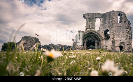 Le château de Denbigh marque de terre historique à denbigh au nord du pays de galles Banque D'Images