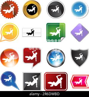 Breakdancer variété ensemble isolé sur un fond blanc. Illustration de Vecteur