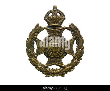 Un insigne du Cap du bataillon du 19th (comté de London), London Regiment (St Pancras), tel qu'il a été émis vers 1901-1935. Banque D'Images