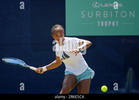 Lauryn John-Baptiste (GBR) pratiquant au Trophée Surbiton, Londres, 5th juin 2023 Banque D'Images