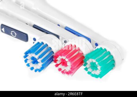 Têtes d'une brosse à dents électrique Banque D'Images