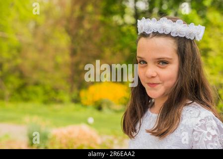 Portraits des jumeaux première communion sainte Banque D'Images