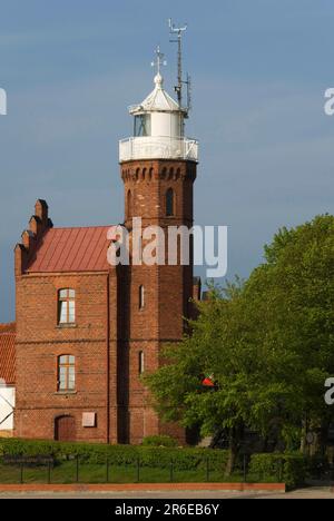 Phare, Ustka, Pomerania, Pologne, Stolpmuende Banque D'Images