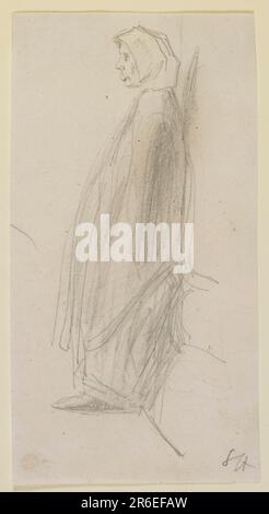 Croquis d'une vieille femme debout. Date: 1858. Crayon sur papier blanc. Origine: États-Unis. Musée: Freer Gallery of Art et Arthur M. Sackler Gallery. Banque D'Images