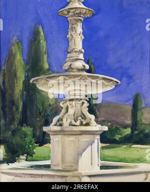 Fontaine de marbre en Italie. aquarelle. Date : env. 1907. Musée: Smithsonian American Art Museum. Banque D'Images