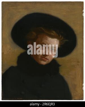 Portrait de Lillian Hammit (fille dans un gros chapeau). huile sur toile. Date : (c. 1888). MUSÉE : MUSÉE HIRSHHORN ET JARDIN DE SCULPTURES. Banque D'Images