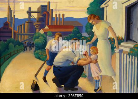 Sans titre. Date : env. 1933-1943. huile sur panneau de fibres. Musée: Smithsonian American Art Museum. Banque D'Images