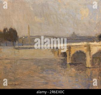 Seine à Paris, Pont de la Concorde. Date: N.d. huile sur bois. Musée: Smithsonian American Art Museum. Banque D'Images