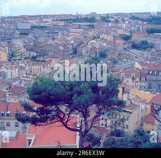 PANORAMICA - FOTO AÑOS 60.Emplacement : EXTÉRIEUR.LISBONNE.PORTUGAL. Banque D'Images