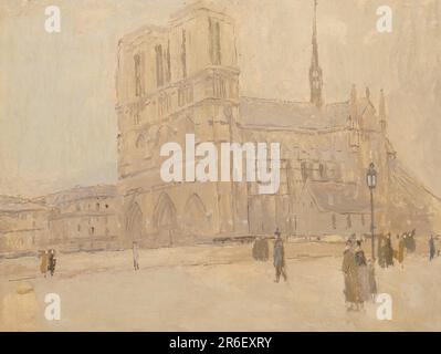 Notre Dame en hiver. Date : n.d. huile sur toile. Musée: Smithsonian American Art Museum. Banque D'Images