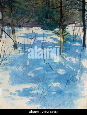 Hiver, Monadnock. Date : env. 1900. aquarelle, gouache, craie et crayon sur carton. Musée: Smithsonian American Art Museum. Banque D'Images