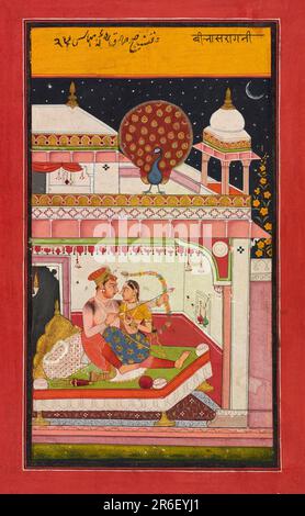 Vibhassa Ragini. Date : env. 1680. Aquarelle opaque et or sur papier. Origine: Bundi, Etat du Rajasthan, Inde. Musée: Freer Gallery of Art et Arthur M. Sackler Gallery. Banque D'Images