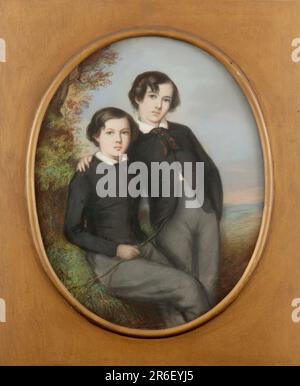 Portrait de J. McNeill Whistler et de son frère William (Dr William Whistler). pastel sur papier. Date: 1847. Origine: France. Musée: Freer Gallery of Art et Arthur M. Sackler Gallery. Banque D'Images