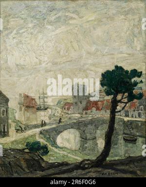 Port maritime ancien. Date: 1921. huile sur toile. Musée: Smithsonian American Art Museum. Banque D'Images