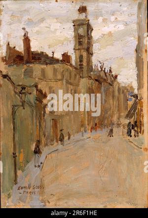 Rue dans le quartier Latin. Date: N.d. huile et crayon sur le bois. Musée: Smithsonian American Art Museum. Banque D'Images