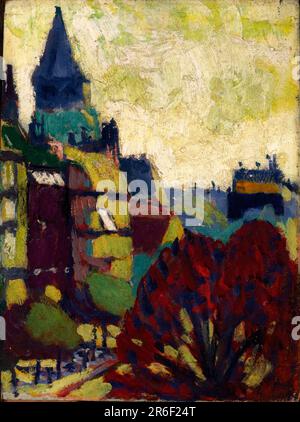 St. Germain des Prés. Huile sur bois. Date: 1909-1912. Musée: Smithsonian American Art Museum. Banque D'Images