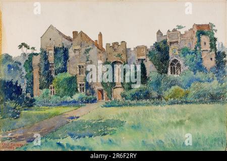 Château de Compton, Devonshire, Angleterre. aquarelle et crayon sur papier. Date: 1928. Musée: Smithsonian American Art Museum. Banque D'Images