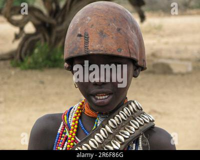 Membres de la tribu d'Arbore photographiés dans la vallée d'Omo, en Ethiopie, Banque D'Images