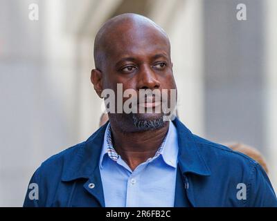 Londres, Royaume-Uni. 9th juin 2023. Le chauffeur de tramway, Alfred Dorris, arrive au Old Bailey pour son procès. Il aurait fait de la vitesse lorsque le tramway a déraillé dans un virage serré près de l'arrêt Sandilands à Croydon sur 9 novembre 2016, tuant sept personnes. Crédit : Joe Maida/Alay Live News Banque D'Images