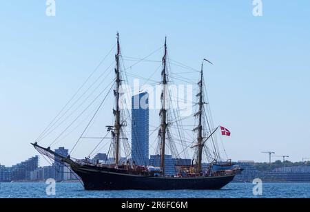 Port d'Aarhus, Aarhus, Danemark. 08th juin 2023. Georg Stage navire pendant la course Océan: LEG 6 départ d'Aarhus à la Haye via Kiel. Dans le port d'Aarhus, Aarhus, Danemark. Kim Price/CSM/Alamy Live News Banque D'Images