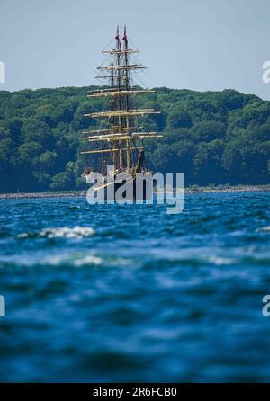 Port d'Aarhus, Aarhus, Danemark. 08th juin 2023. Georg Stage navire pendant la course Océan: LEG 6 départ d'Aarhus à la Haye via Kiel. Dans le port d'Aarhus, Aarhus, Danemark. Kim Price/CSM/Alamy Live News Banque D'Images