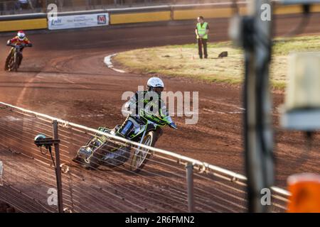 Jason Doyle - pilote de circuit australien d'Ipswich Witches et ancien champion du monde. Portrait d'action Banque D'Images