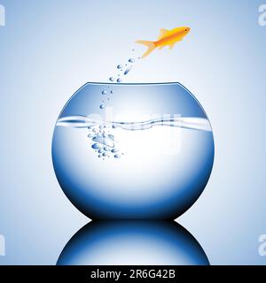 Goldfish sautant de l'eau vector illustration Illustration de Vecteur