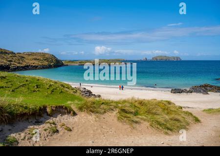 La plage de Bostadh sur la Grande BERNERA de l'île de Lewis dans les Hébrides extérieures de l'Écosse Banque D'Images