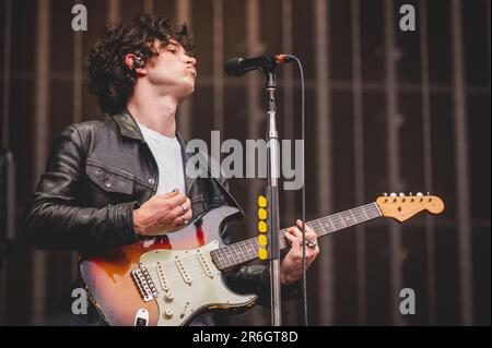 Irlandaises indie UpStarts Inhaler soutient Sam Fender à St. James Park à Newcastle upon Tyne, Royaume-Uni. 9th juin 2023. Crédit : Thomas Jackson/Alay Live News Banque D'Images