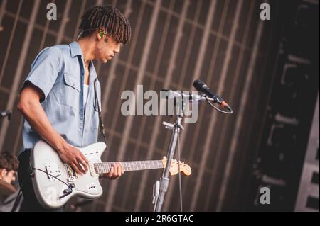 Irlandaises indie UpStarts Inhaler soutient Sam Fender à St. James Park à Newcastle upon Tyne, Royaume-Uni. 9th juin 2023. Crédit : Thomas Jackson/Alay Live News Banque D'Images